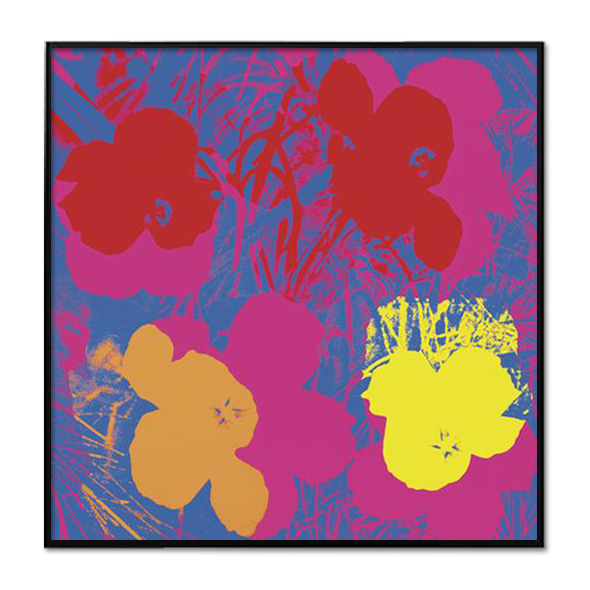 Andy Warhol_FLOWERS, 1970 (RED, YELLOW, ORANGE ON BLUE)